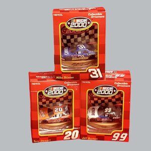 Nascar 2000 Collectible Racing Car Ornaments Jeff Burton 99 Mike Skinner 31 Tony